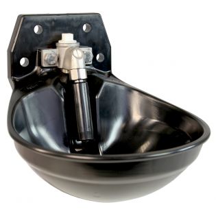 Abreuvoir en plastique noir modèle 12P, valve 3/4'' inox