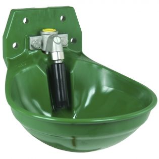 Abreuvoir en plastique vert modèle 12p, valve inox 3/4''
