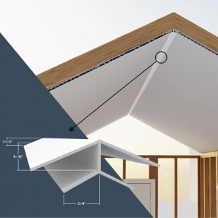 Moulure coin extérieur 45 degrés couleur grise