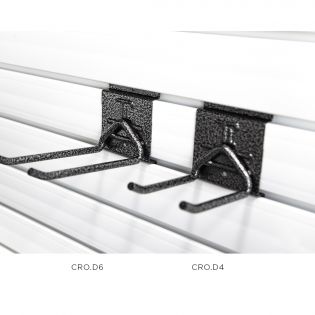 Crochet mural double 6'' pour panneau de garage slatwall